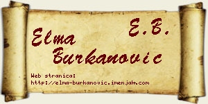 Elma Burkanović vizit kartica
